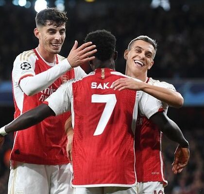 Bukayo Saka Leandro Trossard Kai Havertz Arsenal